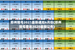 郑州限号2021最新通知6月份(郑州限号查询2020最新公布)
