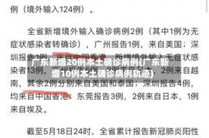 广东新增20例本土确诊病例(广东新增10例本土确诊病例轨迹)
