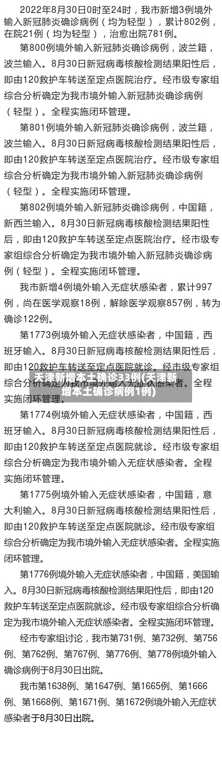 天津新增本土确诊33例(天津新增本土确诊病例1例)-第1张图片